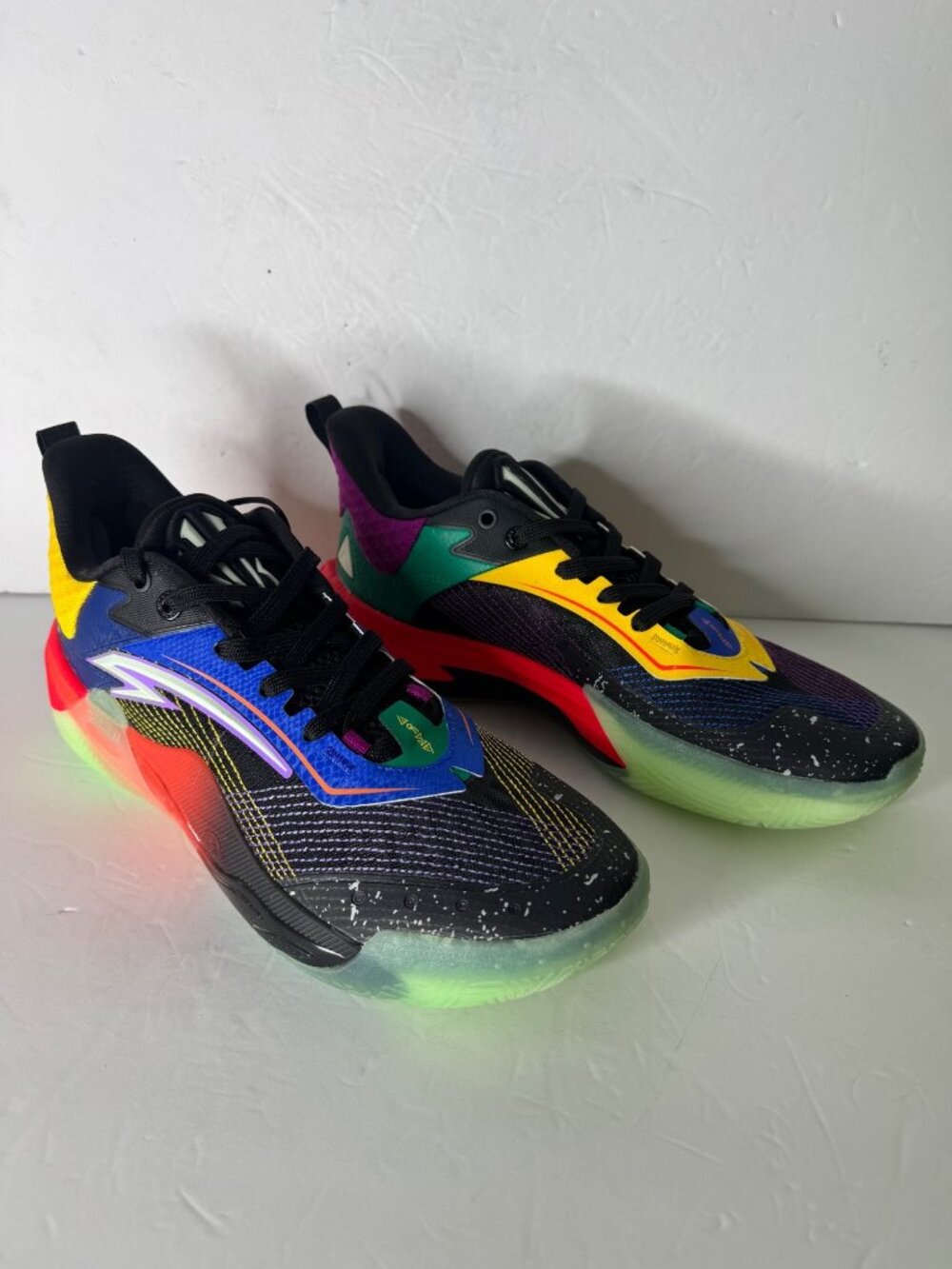 NIB Anta Kai 1 Speed Black Green Sneakers Men's US 10 AEU 44 Colorful